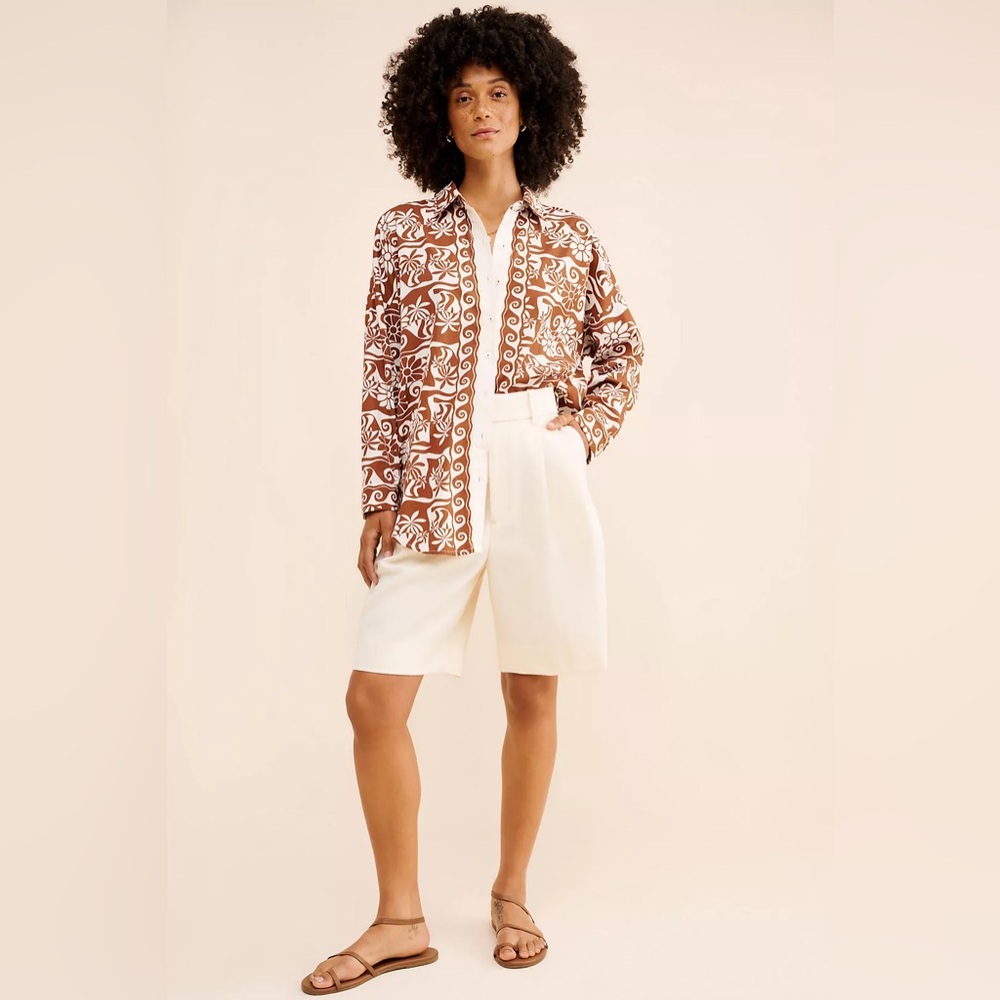 Anthropologie‎ Long Sleeve Poplin Buttondown - Picture 2 of 7